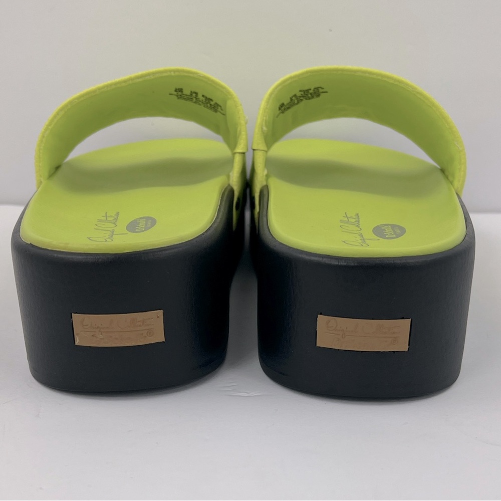 Dr. SCHOLL’S ORIGINAL COLLECTION, PISCES MAX SLIDES, LIME GREEN UPPER LEATHR, 9M - Picture 6 of 17